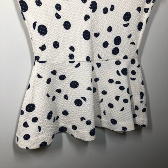 ANTHROPOLOGIE Deletta Diamond-Knit Peplum Top Size  XS - Picture 2 of 6